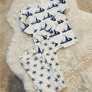 Kate Quinn White and Blue Pajama Sets with Sailboat and Star Patterns